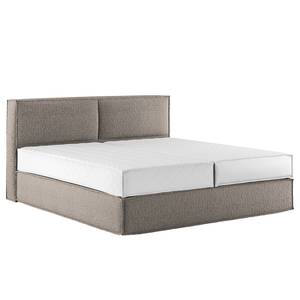 Lit boxspring Kinx Tissu structure recyclé Gesa: Gris - 200 x 200cm - D2 souple - 100 cm