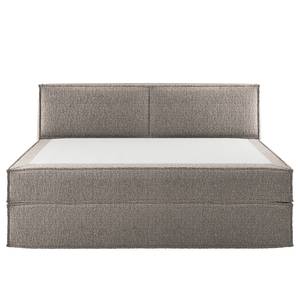 Lit boxspring Kinx Tissu structure recyclé Gesa: Gris - 200 x 200cm - D2 souple - 100 cm