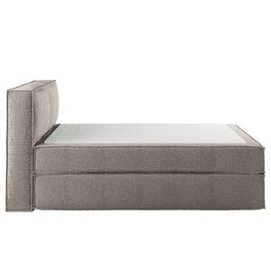 Lit boxspring Kinx Tissu structure recyclé Gesa: Gris - 200 x 200cm - D2 souple - 100 cm