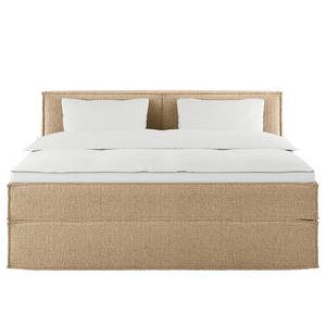 Premium Boxspringbett KINX Recycelter Strukturstoff Gesa: Beige - 180 x 200cm - H3 - 100 cm