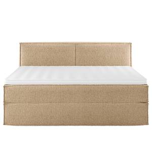 Premium Boxspringbett KINX Recycelter Strukturstoff Gesa: Beige - 180 x 200cm - H3 - 100 cm