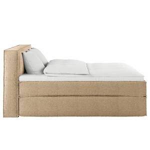 Premium Boxspringbett KINX Recycelter Strukturstoff Gesa: Beige - 180 x 200cm - H3 - 100 cm