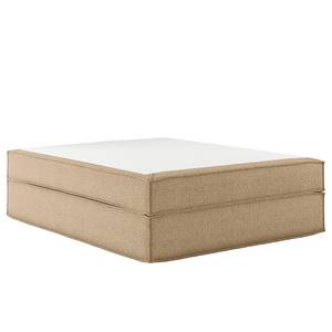 Lit boxspring Kinx Tissu structure recyclé Gesa: Beige - 160 x 200cm - D2 souple - Sans