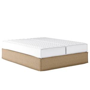 Lit boxspring Kinx Tissu structure recyclé Gesa: Beige - 160 x 200cm - D2 souple - Sans