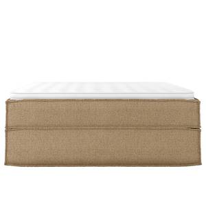 Lit boxspring Kinx Tissu structure recyclé Gesa: Beige - 160 x 200cm - D2 souple - Sans