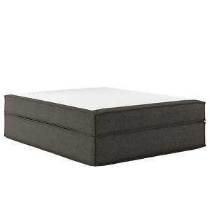 Lit boxspring Kinx Tissu structure recyclé Gesa: Anthracite - 160 x 200cm - D2 souple - Sans