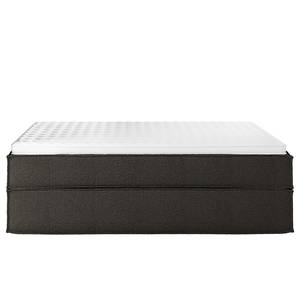 Premium Boxspringbett KINX Recycelter Strukturstoff Gesa: Anthrazit - 160 x 200cm - H2 - Ohne