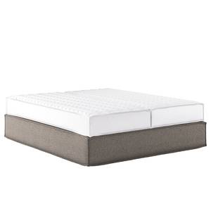 Lit boxspring Kinx Tissu structure recyclé Gesa: Gris - 200 x 200cm - D2 souple - Sans