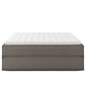 Lit boxspring Kinx Tissu structure recyclé Gesa: Gris - 200 x 200cm - D2 souple - Sans