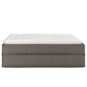 Lit boxspring Kinx Tissu structure recyclé Gesa: Gris - 200 x 200cm - D2 souple - Sans