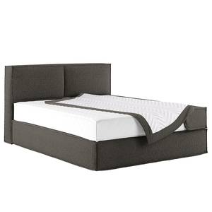 Letto boxspring Kinx Tessuto strutturato riciclato Gesa: antracite - 160 x 200cm - H2 - 100 cm