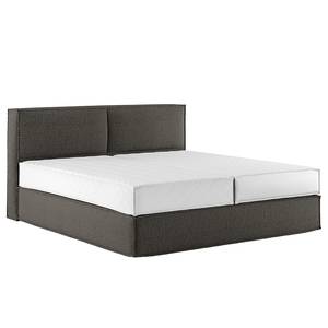 Premium Boxspringbett KINX Recycelter Strukturstoff Gesa: Anthrazit - 180 x 200cm - H2 - 100 cm