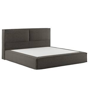 Premium Boxspringbett KINX Recycelter Strukturstoff Gesa: Anthrazit - 180 x 200cm - H2 - 100 cm