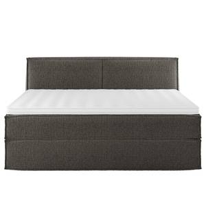 Premium Boxspringbett KINX Recycelter Strukturstoff Gesa: Anthrazit - 180 x 200cm - H2 - 100 cm