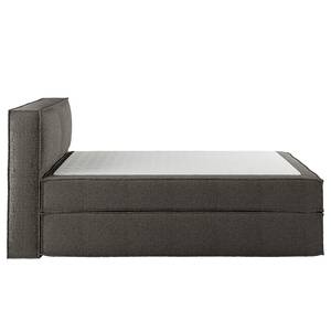 Lit boxspring Kinx Tissu structure recyclé Gesa: Anthracite - 180 x 200cm - D2 souple - 100 cm