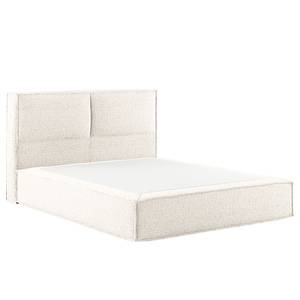 Premium boxspring KINX Gerecycleerde structuurstof Gesa: Wit - 140 x 200cm - H3 medium - 100cm