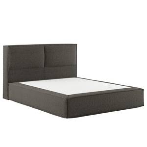 Premium Boxspringbett KINX Recycelter Strukturstoff Gesa: Anthrazit - 140 x 200cm - H3 - 100 cm