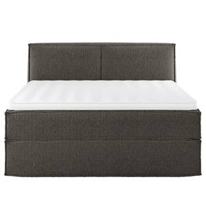 Premium Boxspringbett KINX Recycelter Strukturstoff Gesa: Anthrazit - 140 x 200cm - H3 - 100 cm