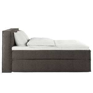 Premium Boxspringbett KINX Recycelter Strukturstoff Gesa: Anthrazit - 140 x 200cm - H3 - 100 cm