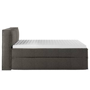 Premium Boxspringbett KINX Recycelter Strukturstoff Gesa: Anthrazit - 140 x 200cm - H3 - 100 cm