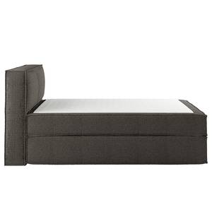 Lit boxspring Kinx Tissu structure recyclé Gesa: Anthracite - 140 x 200cm - D3 medium - 100 cm