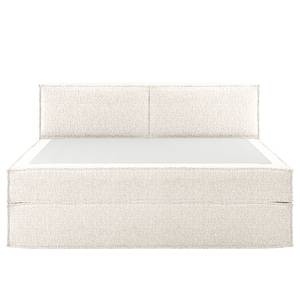 Premium Boxspringbett KINX Recycelter Strukturstoff Gesa: Weiß - 180 x 200cm - H3 - 100 cm