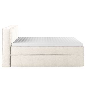 Premium Boxspringbett KINX Recycelter Strukturstoff Gesa: Weiß - 180 x 200cm - H3 - 100 cm