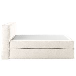 Premium Boxspringbett KINX Recycelter Strukturstoff Gesa: Weiß - 180 x 200cm - H3 - 100 cm