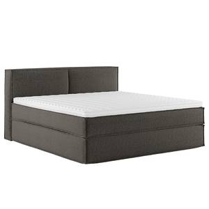 Premium boxspring KINX Gerecycleerde structuurstof Gesa: Antracietkleurig - 180 x 200cm - H3 medium - 100cm