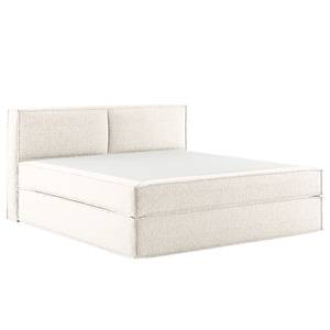 Letto boxspring Kinx Tessuto strutturato riciclato Gesa: bianco - 200 x 200cm - H3 - 100 cm