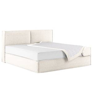 Letto boxspring Kinx Tessuto strutturato riciclato Gesa: bianco - 200 x 200cm - H3 - 100 cm