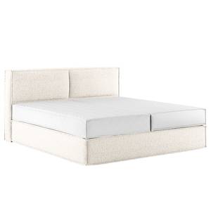 Letto boxspring Kinx Tessuto strutturato riciclato Gesa: bianco - 200 x 200cm - H3 - 100 cm