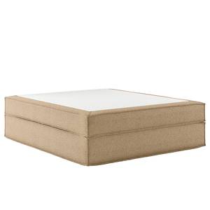 Premium boxspring KINX Gerecycleerde structuurstof Gesa: Beige - 200 x 200cm - H3 medium - Zonder