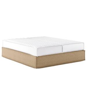 Premium boxspring KINX Gerecycleerde structuurstof Gesa: Beige - 200 x 200cm - H3 medium - Zonder