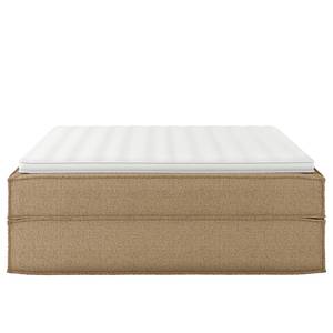 Premium boxspring KINX Gerecycleerde structuurstof Gesa: Beige - 200 x 200cm - H3 medium - Zonder