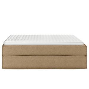 Premium boxspring KINX Gerecycleerde structuurstof Gesa: Beige - 200 x 200cm - H3 medium - Zonder