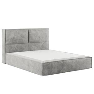 Lit boxspring Kinx Velours Onoli: Gris clair - 160 x 200cm - D2 souple - 100 cm