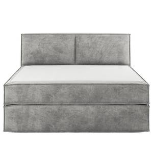 Lit boxspring Kinx Velours Onoli: Gris clair - 160 x 200cm - D2 souple - 100 cm