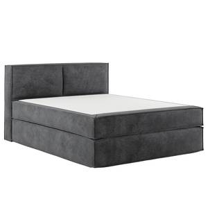 Premium boxspring KINX Velours Onoli: Antracietkleurig - 160 x 200cm - H2 zacht - 100cm