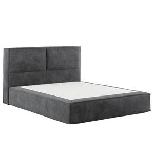 Lit boxspring Kinx Velours Onoli: Anthracite - 160 x 200cm - D2 souple - 100 cm