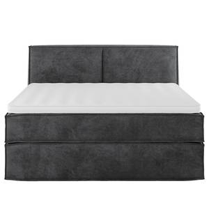 Lit boxspring Kinx Velours Onoli: Anthracite - 160 x 200cm - D2 souple - 100 cm