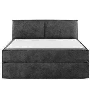 Lit boxspring Kinx Velours Onoli: Anthracite - 160 x 200cm - D2 souple - 100 cm