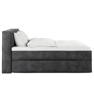 Premium boxspring KINX Velours Onoli: Antracietkleurig - 160 x 200cm - H2 zacht - 100cm