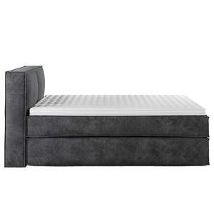 Lit boxspring Kinx Velours Onoli: Anthracite - 160 x 200cm - D2 souple - 100 cm