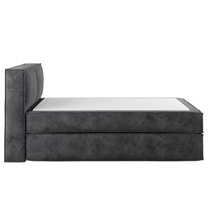 Premium boxspring KINX Velours Onoli: Antracietkleurig - 160 x 200cm - H2 zacht - 100cm