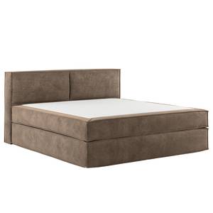 Letto boxspring Kinx Velluto Onoli: marrone chiaro - 200 x 200cm - H2 - 100 cm