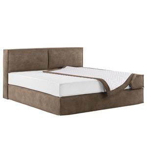 Letto boxspring Kinx Velluto Onoli: marrone chiaro - 200 x 200cm - H2 - 100 cm