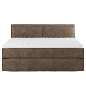 Letto boxspring Kinx Velluto Onoli: marrone chiaro - 200 x 200cm - H2 - 100 cm