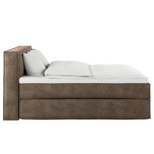 Letto boxspring Kinx Velluto Onoli: marrone chiaro - 200 x 200cm - H2 - 100 cm