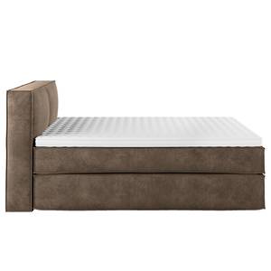 Letto boxspring Kinx Velluto Onoli: marrone chiaro - 200 x 200cm - H2 - 100 cm